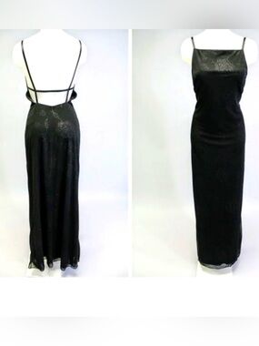 David Meister Spaghetti Strap Floral Open Back Gown/Maxi Sz 6